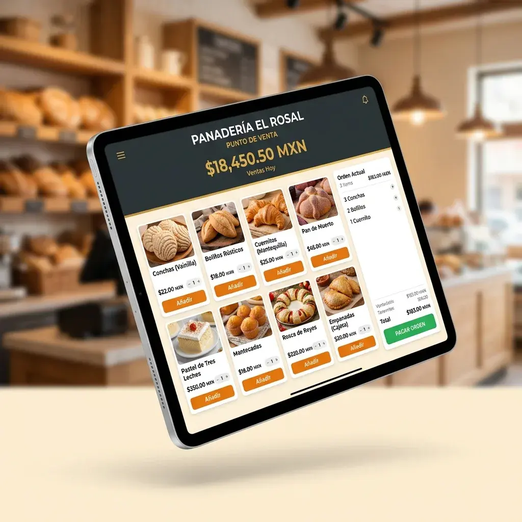 Pantalla del Punto de Venta de Amasijo mostrando el catálogo de productos